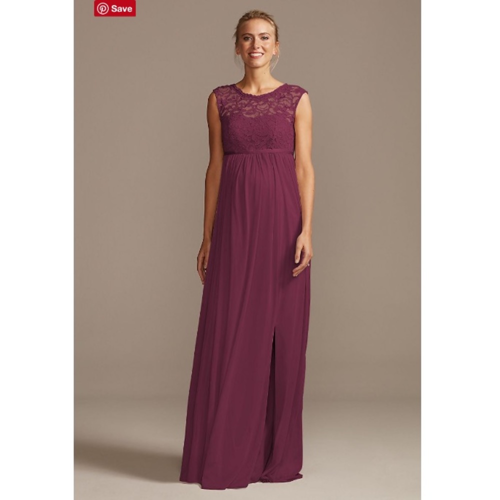 David’s Bridal Maternity Bridesmaid Dress XS Wine